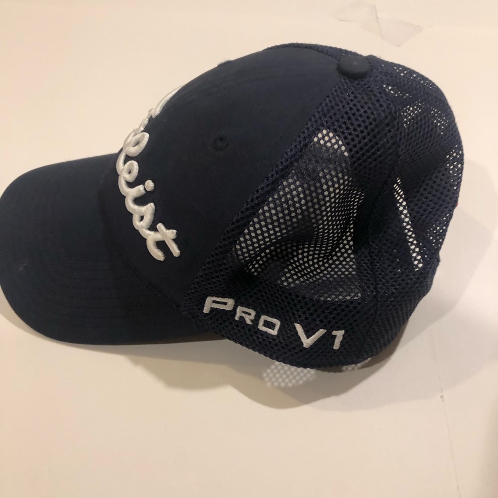 TITLEIST PRO V1 Hat Cap Flex FITTED L-XL Navy Blue Jersey 3D Logo - Picture 7 of 11